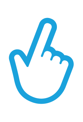 Ikon som viser en pekende hånd